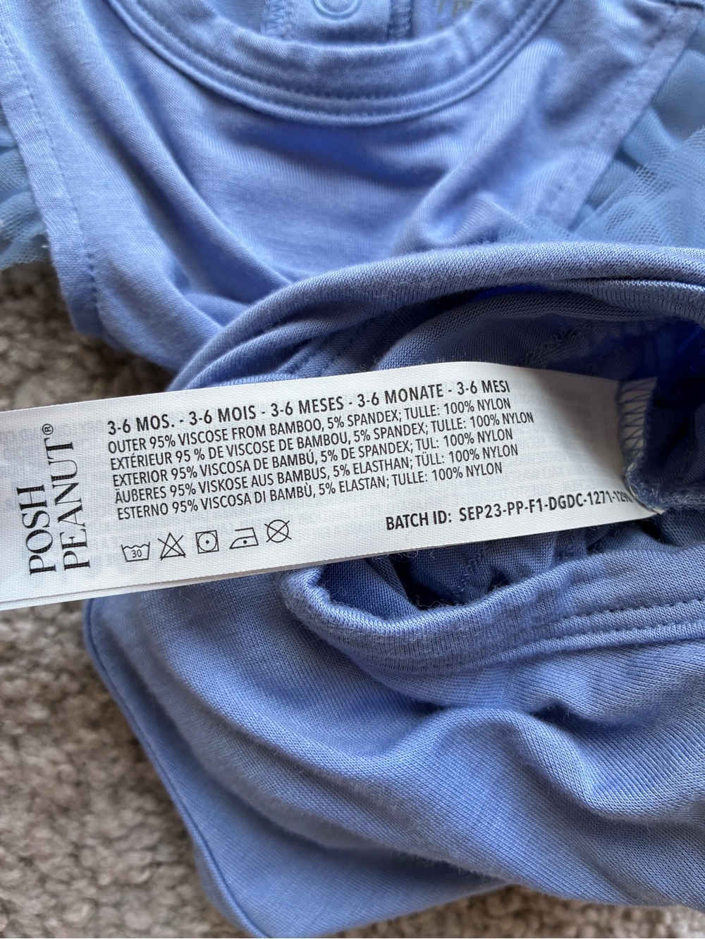 Posh Peanut Light Blue Tulle Ruffle One-Piece - Picture 6 of 9